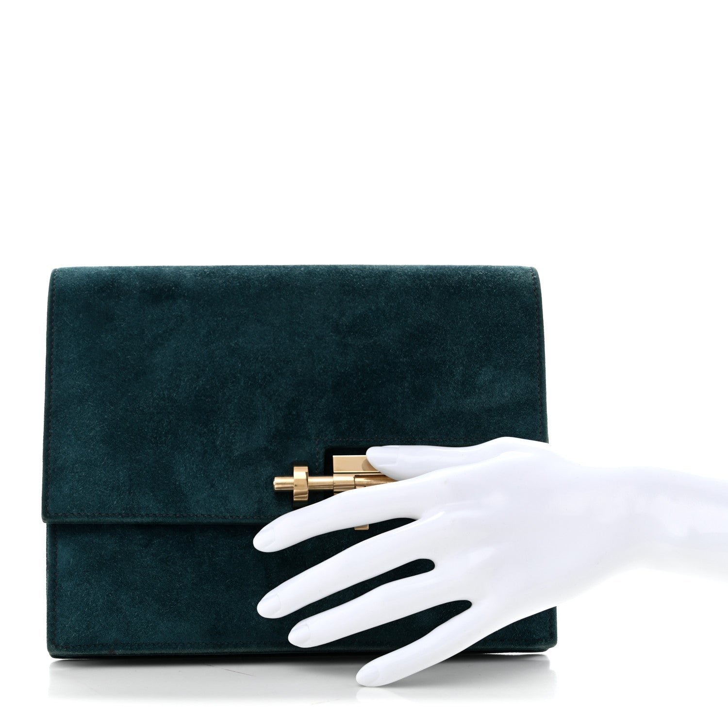 Veau Doblis Verrou Clutch Bleu Ocean