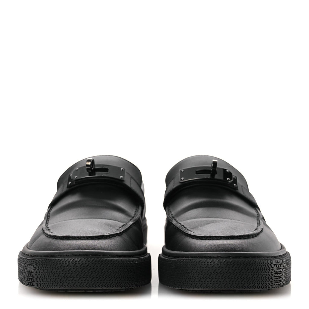 Calfskin Mens Game Slip On Sneakers 40 Black
