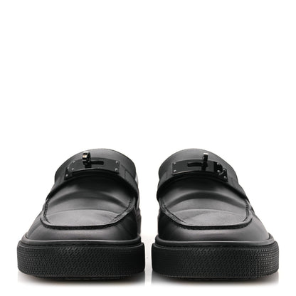 Calfskin Mens Game Slip On Sneakers Black