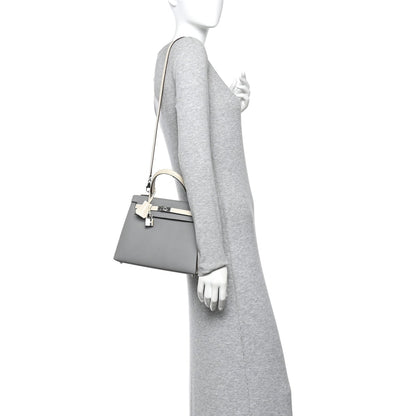 Epsom Bi-Color Horseshoe Kelly Sellier 25 Gris Mouette Craie