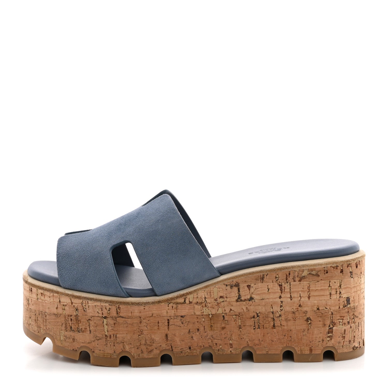 Suede Goatskin Cork Eze 30 Sandals 35 Bleu Grignon