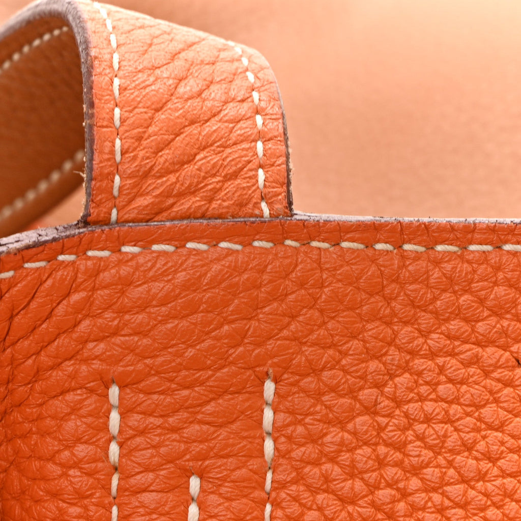 Taurillon Clemence Double Sens 45 Reversible Tote Orange Gold