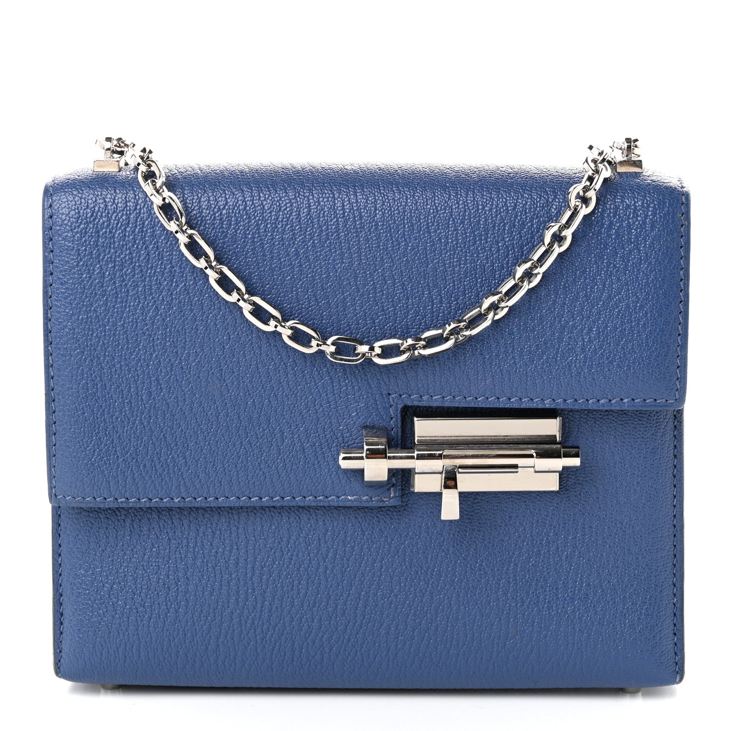 Chevre Mysore Mini Verrou Chaine Bag Bleu Agate