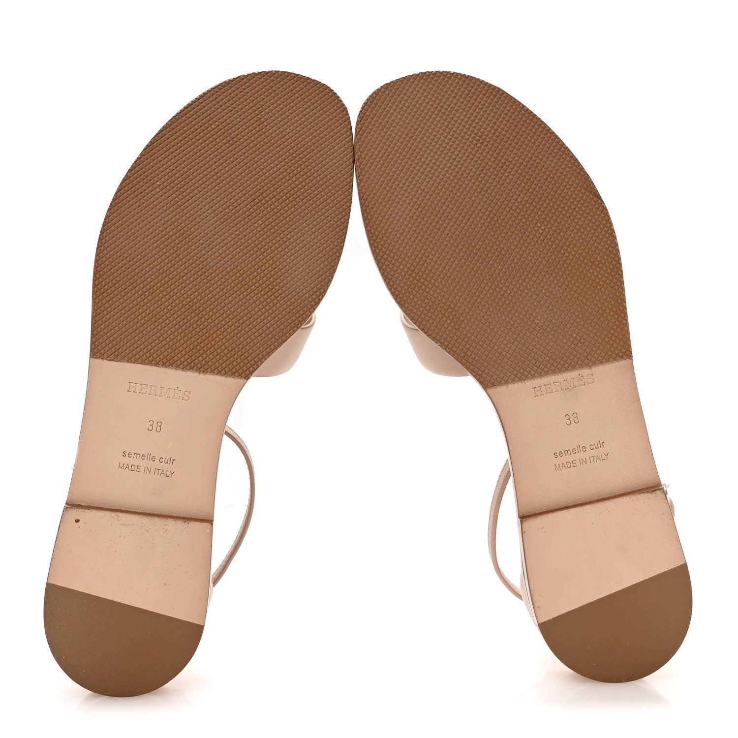 Calfskin Santorini Sandals 38 Beige Camel