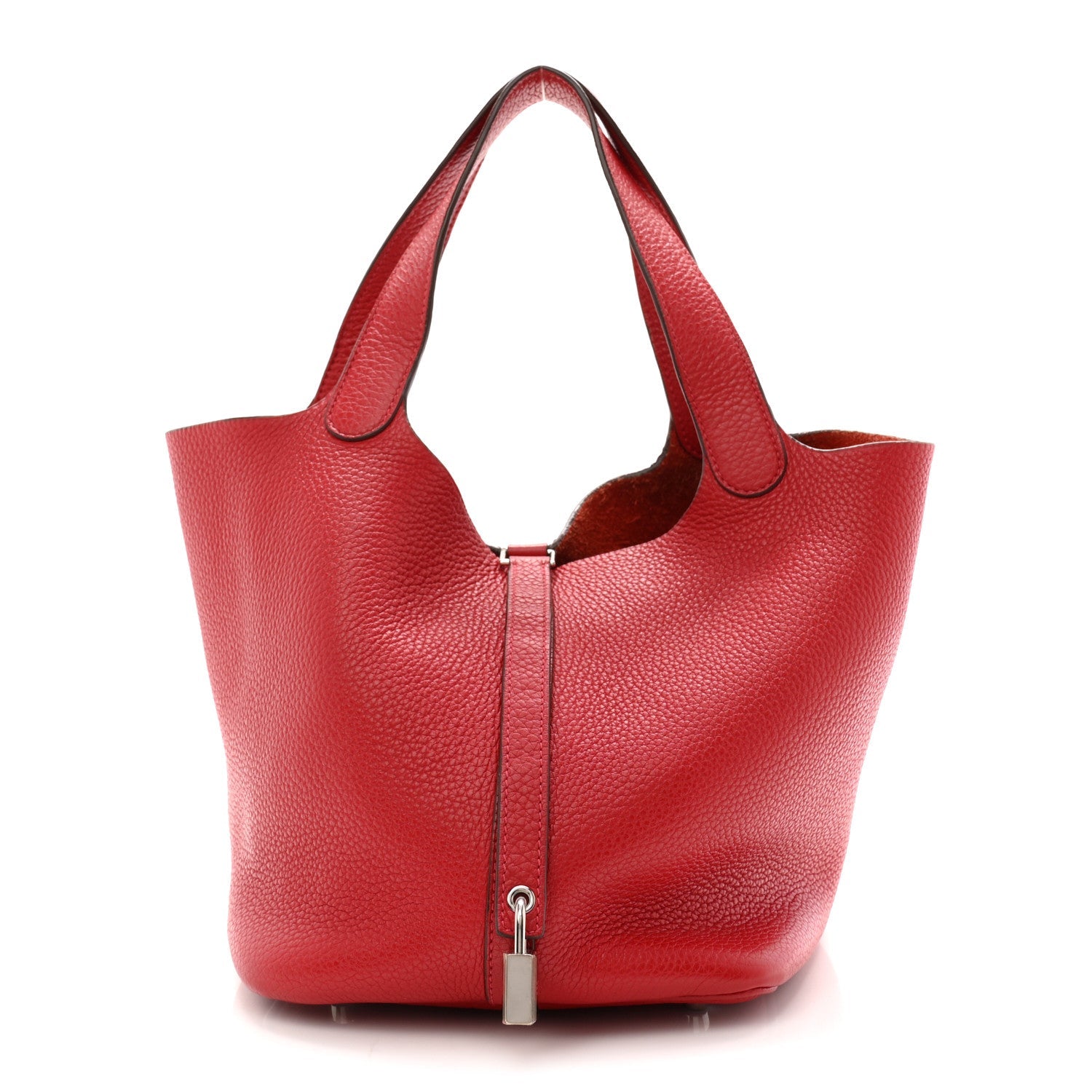 Taurillon Clemence Picotin Lock 22 MM Rouge Casaque