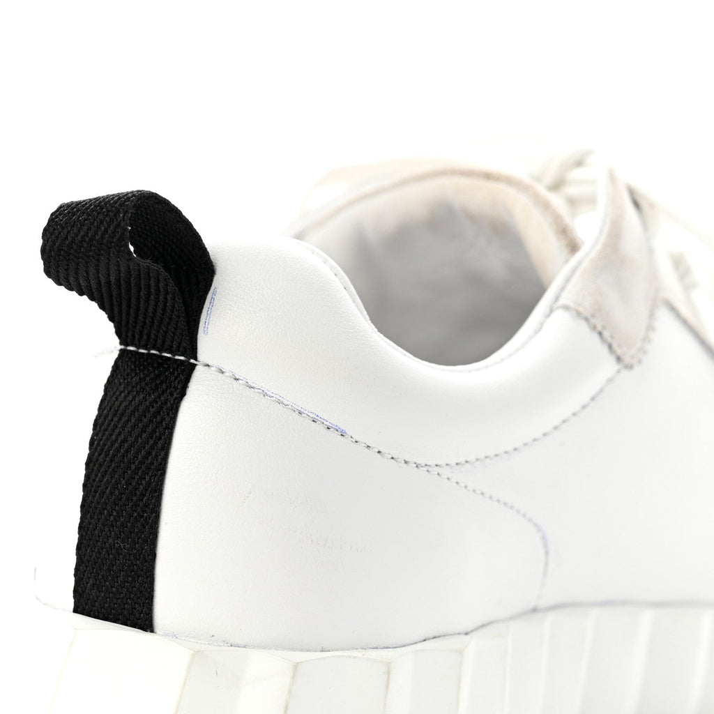 Calfskin Suede Goatskin Bouncing Sneakers 35.5 White Black