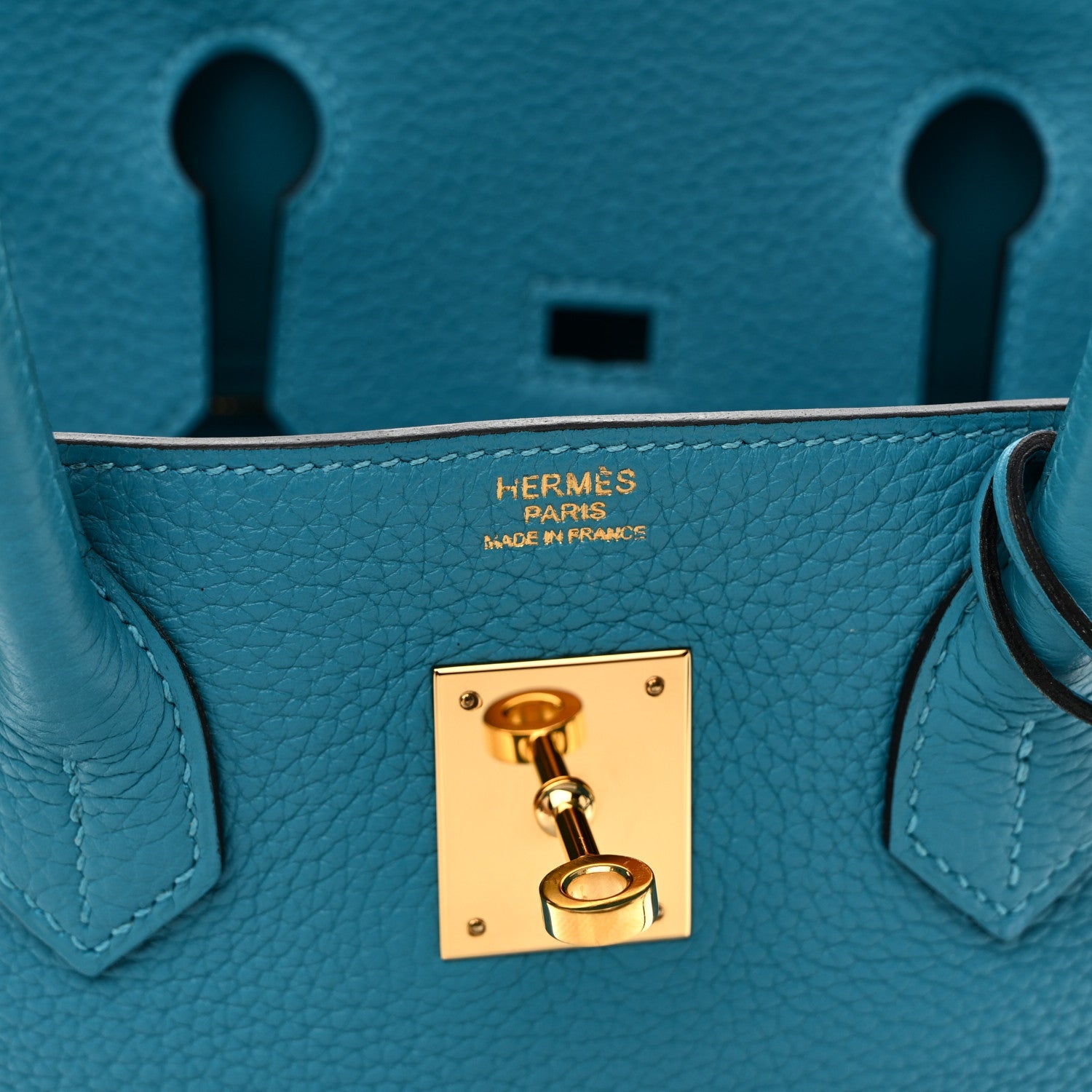 Taurillon Clemence Birkin 30 Turquoise