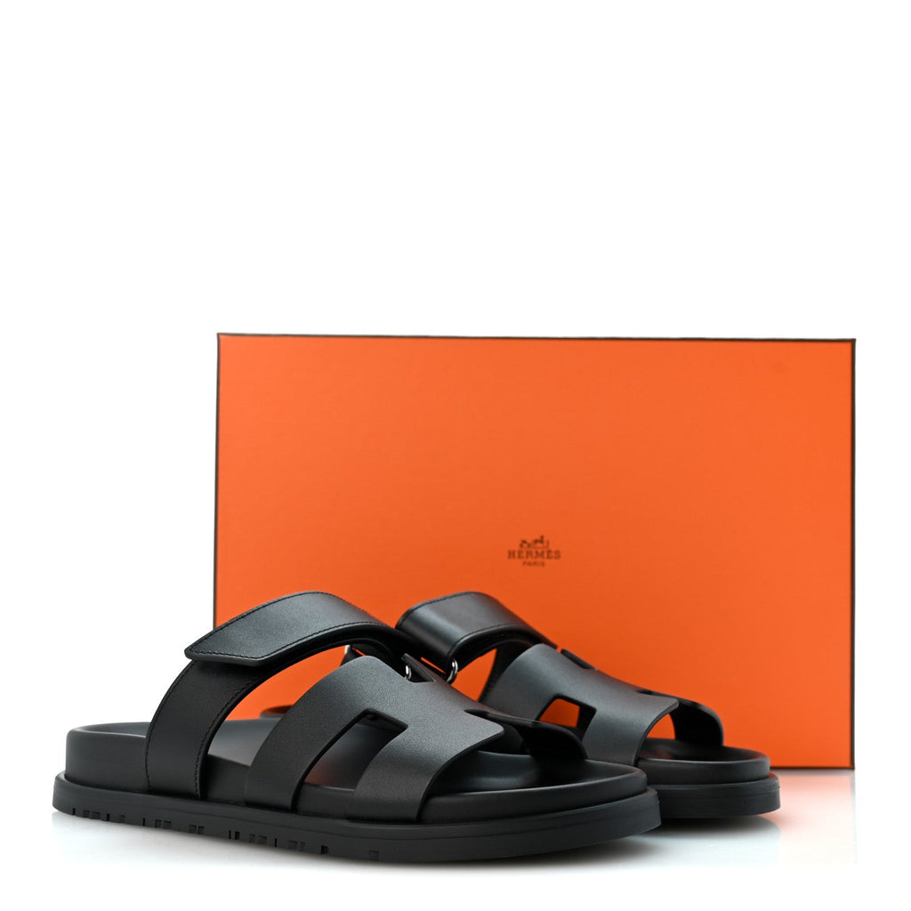 Calfskin Womens Chypre Sandals 36.5 Black