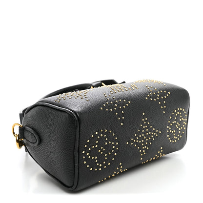 Grained Calfskin Studded Monogram Giant Nano Speedy Black