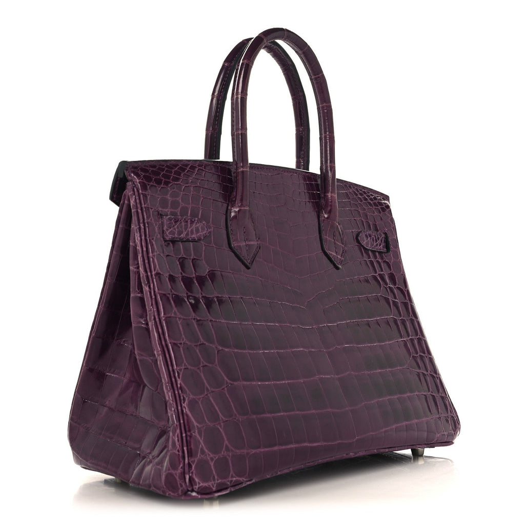 Shiny Niloticus Crocodile Birkin 30 Amethyst