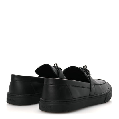 Calfskin Mens Game Slip On Sneakers Black