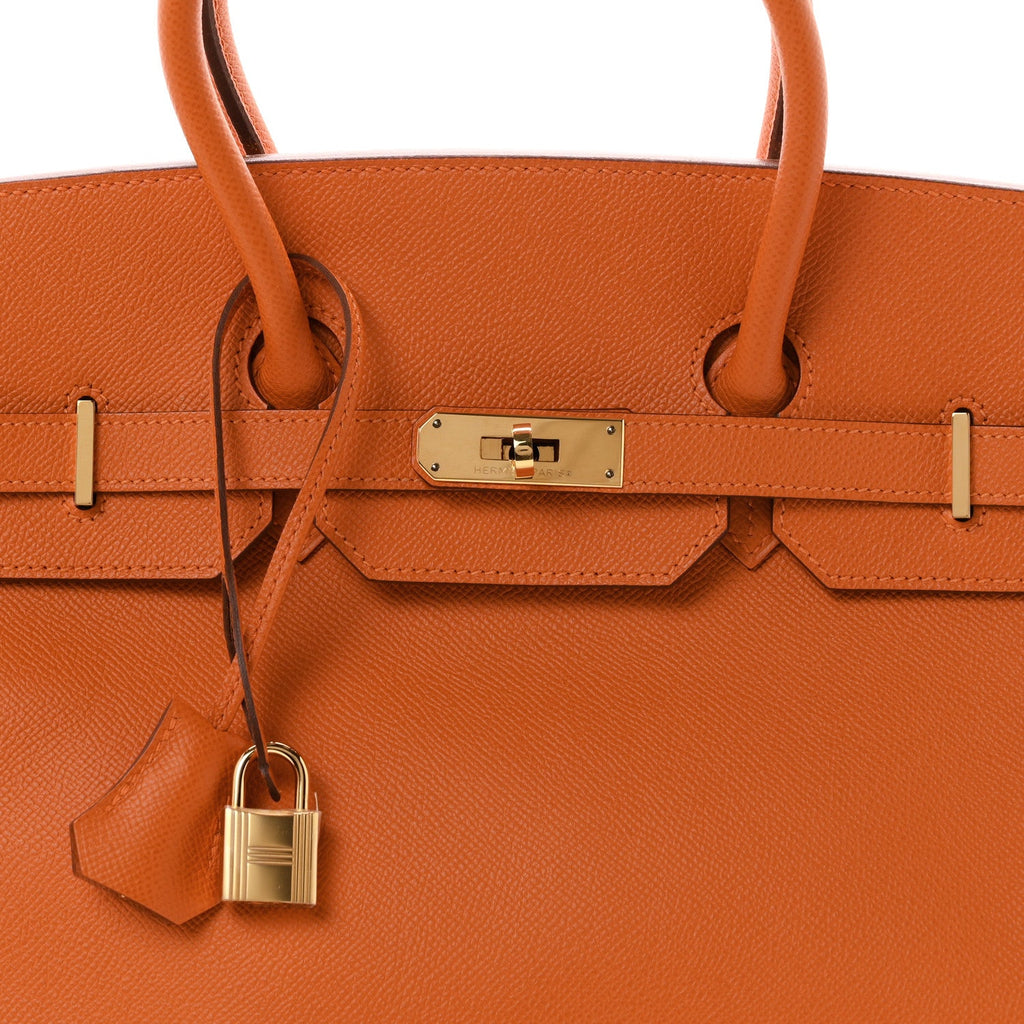 Epsom Birkin 35 Orange