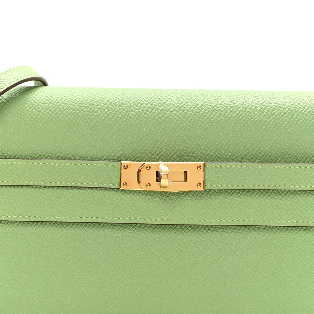 Epsom Verso Kelly Wallet To Go  Vert Criquet Bleu Brume