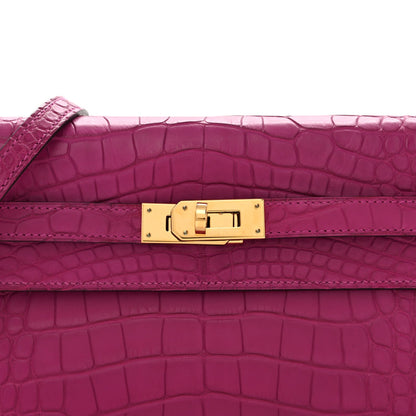 Matte Alligator Kelly Wallet To Go Rose Scheherazade