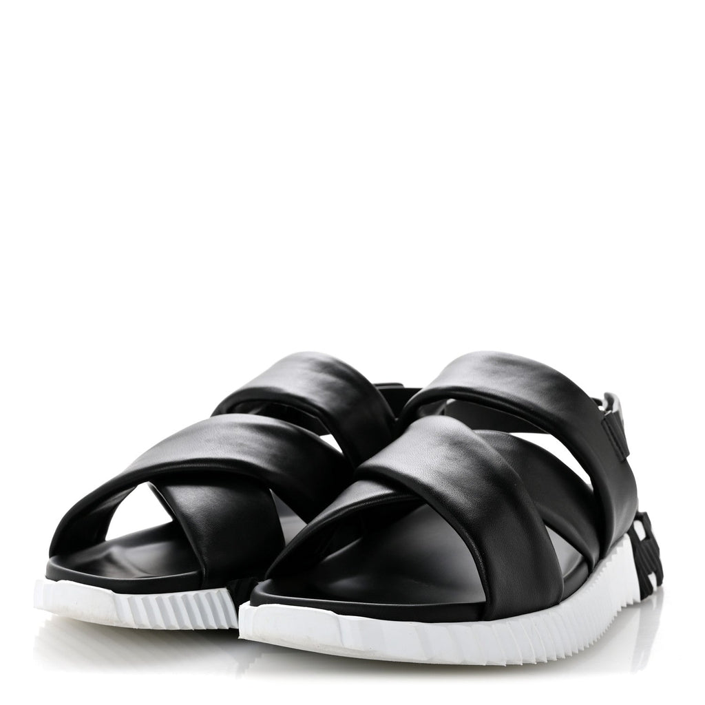 Calfskin Womens Electric Sandals 38.5 Black