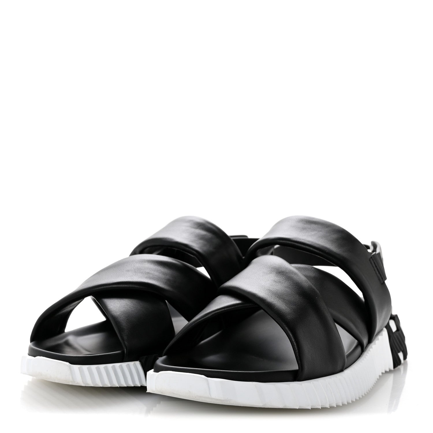 Calfskin Womens Electric Sandals 38.5 Black