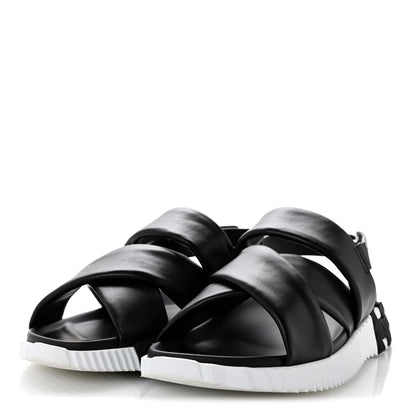 Calfskin Womens Electric Sandals 38.5 Black