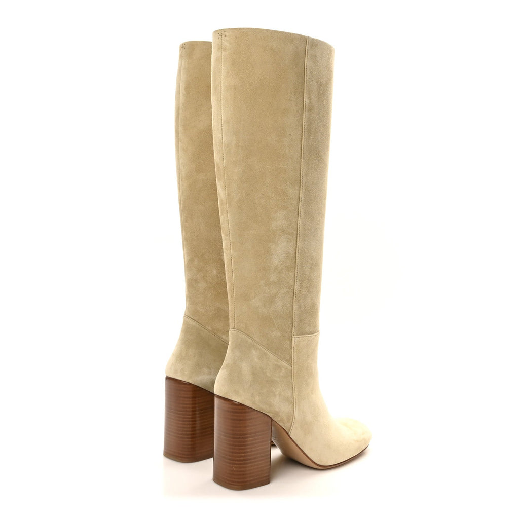 Suede Calfskin Lisiere 90 Boots 38 Beige Lin