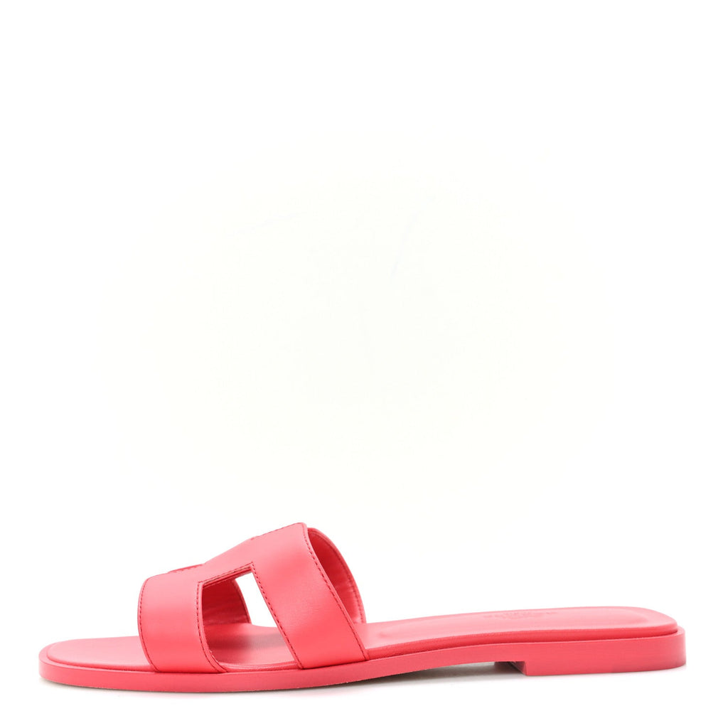 Box Calfskin Oran Sandals 38.5 Rouge Grenadine