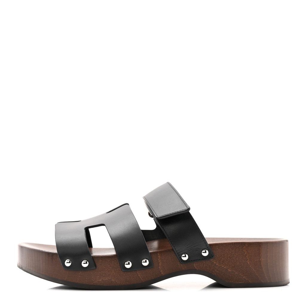 Calfskin Womens Kos Clog 39 Black