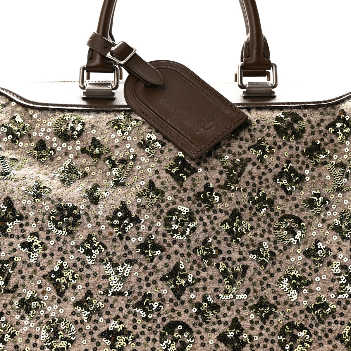 Sequin Monogram Sunshine Express Speedy Kaki