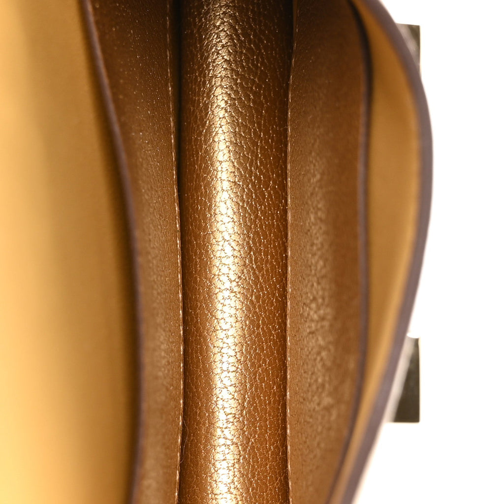 Metallic Chevre Chamkilight Constance Slim Wallet Dore