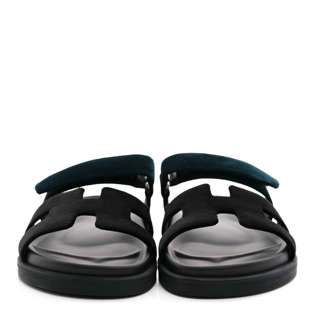 Velvet Womens Chypre Sandals 36 Black Vert Mousse