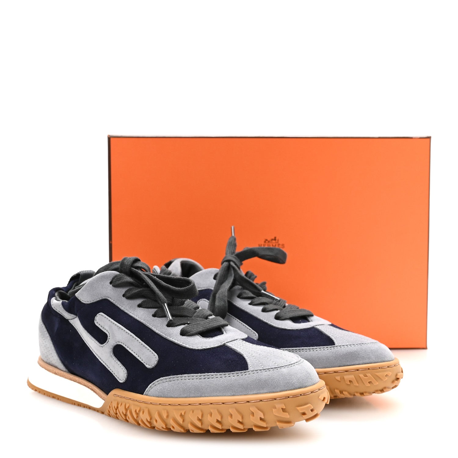 Suede Goatskin Jet Sneakers 37 Marine Gris Orage