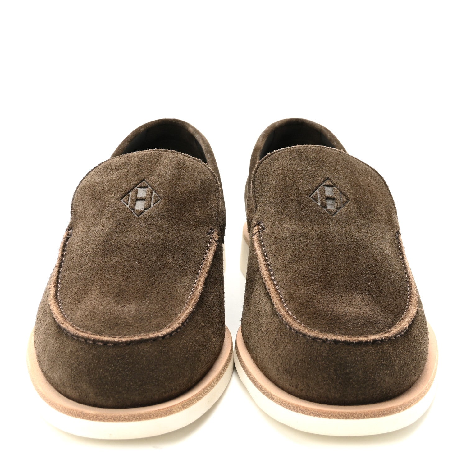 Suede Calfskin Mens Low Loafers 41.5 Ecorce
