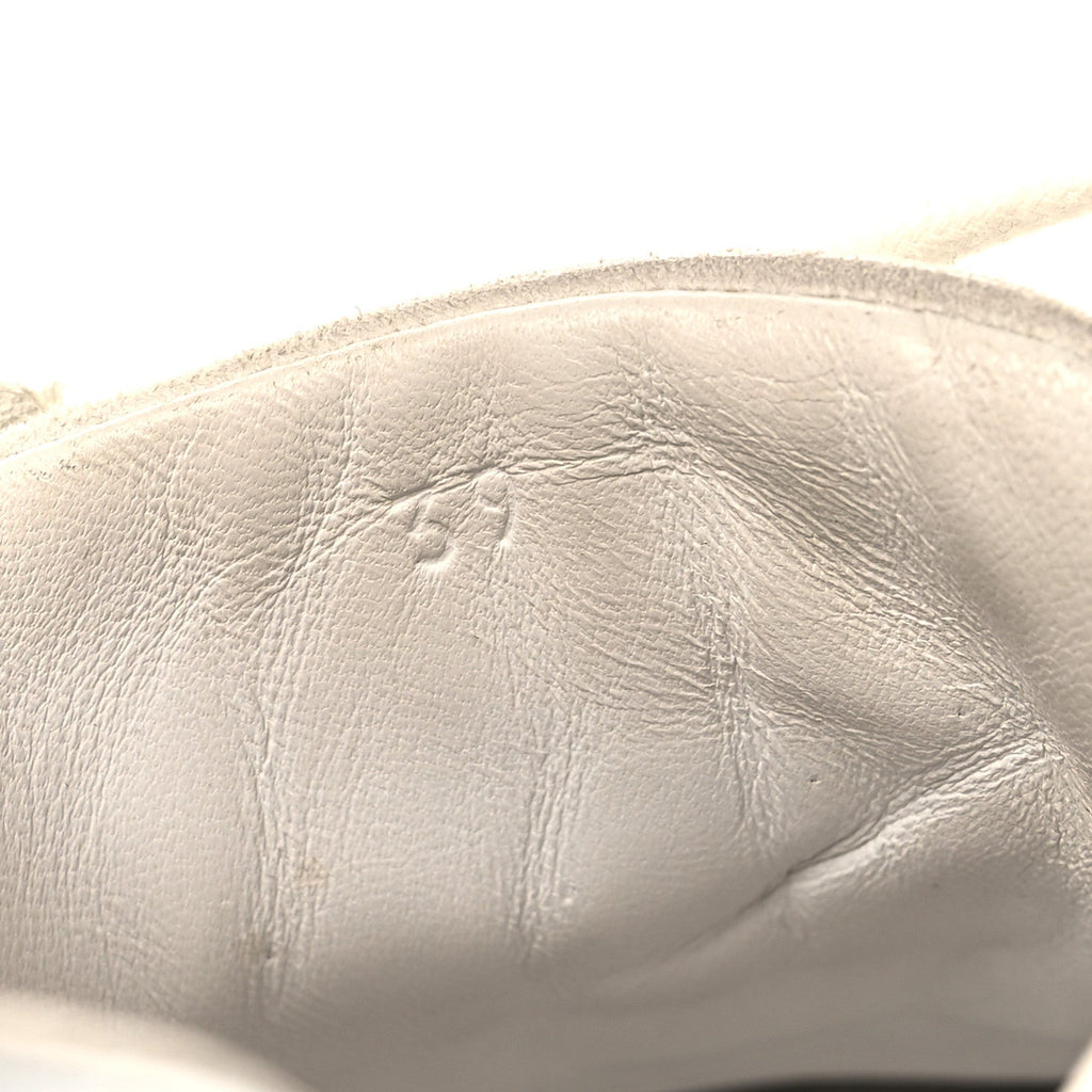 Calfskin Suede Goatskin Bouncing Sneakers 39 White