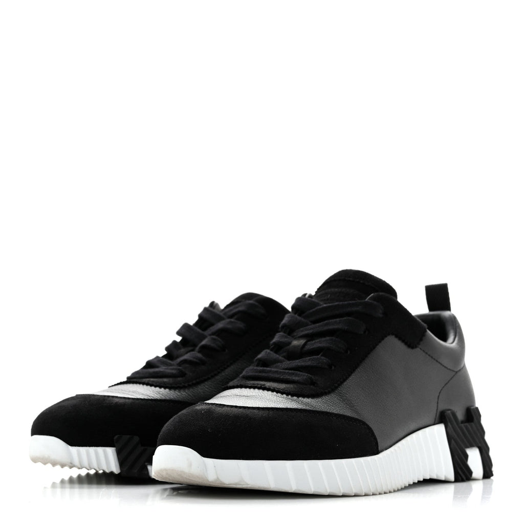 Goatskin Suede Goatskin Bouncing Sneakers 37 Black