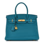 Taurillon Clemence Birkin 30 Turquoise