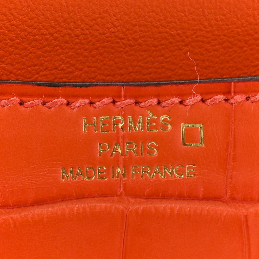 Matte Alligator Constance 18 Rouge Indien