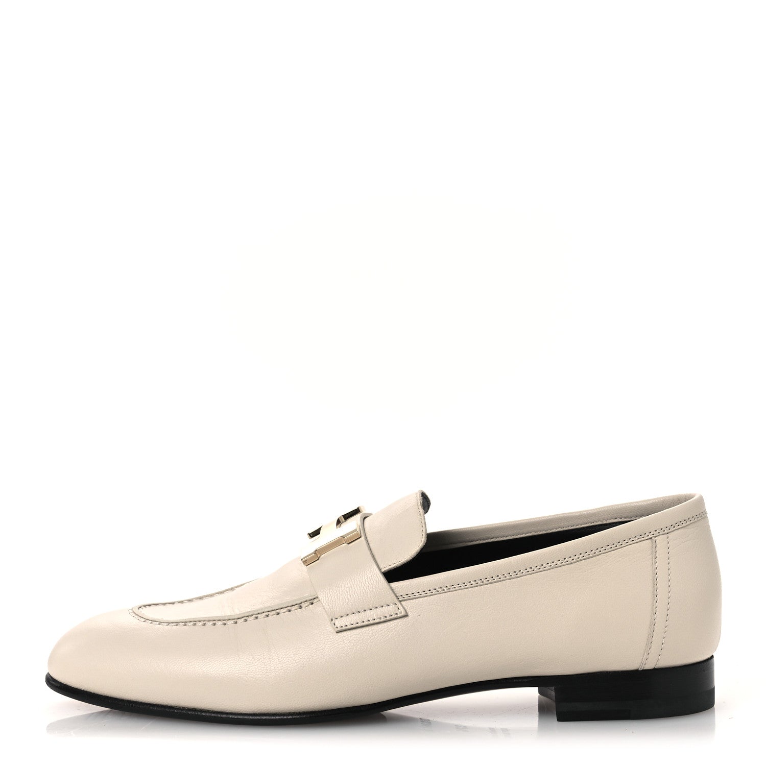 Goatskin Womens Paris Loafers 37.5 Beige Glaise