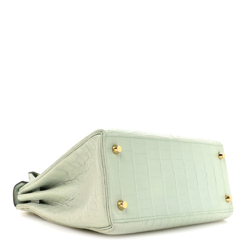 Matte Alligator Kelly Retourne 28 Vert D'eau