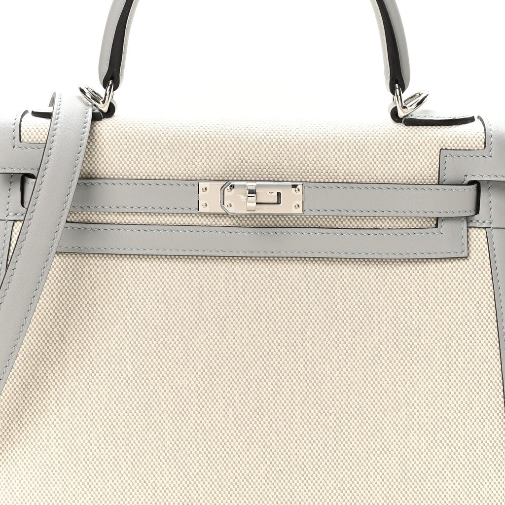 Toile H Swift Kelly Sellier 25 Ecru Bleu Glacier