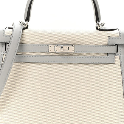 Toile H Swift Kelly Sellier 25 Ecru Bleu Glacier