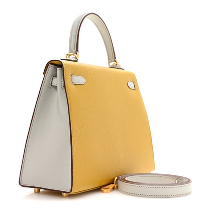 Chevre Mysore Horseshoe Kelly Sellier 25 Jaune Ambre Bleu Glacier