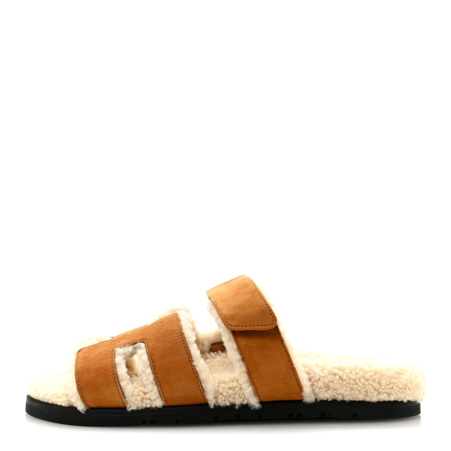 Suede Goatskin Woolskin Womens Chypre Sandals 40 Naturel Ecru