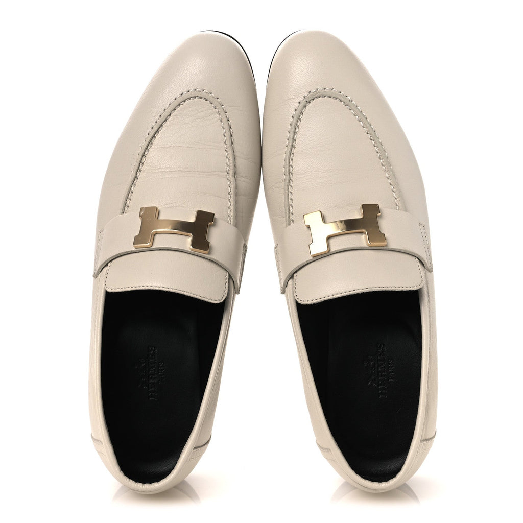 Goatskin Womens Paris Loafers 37 Beige Glaise