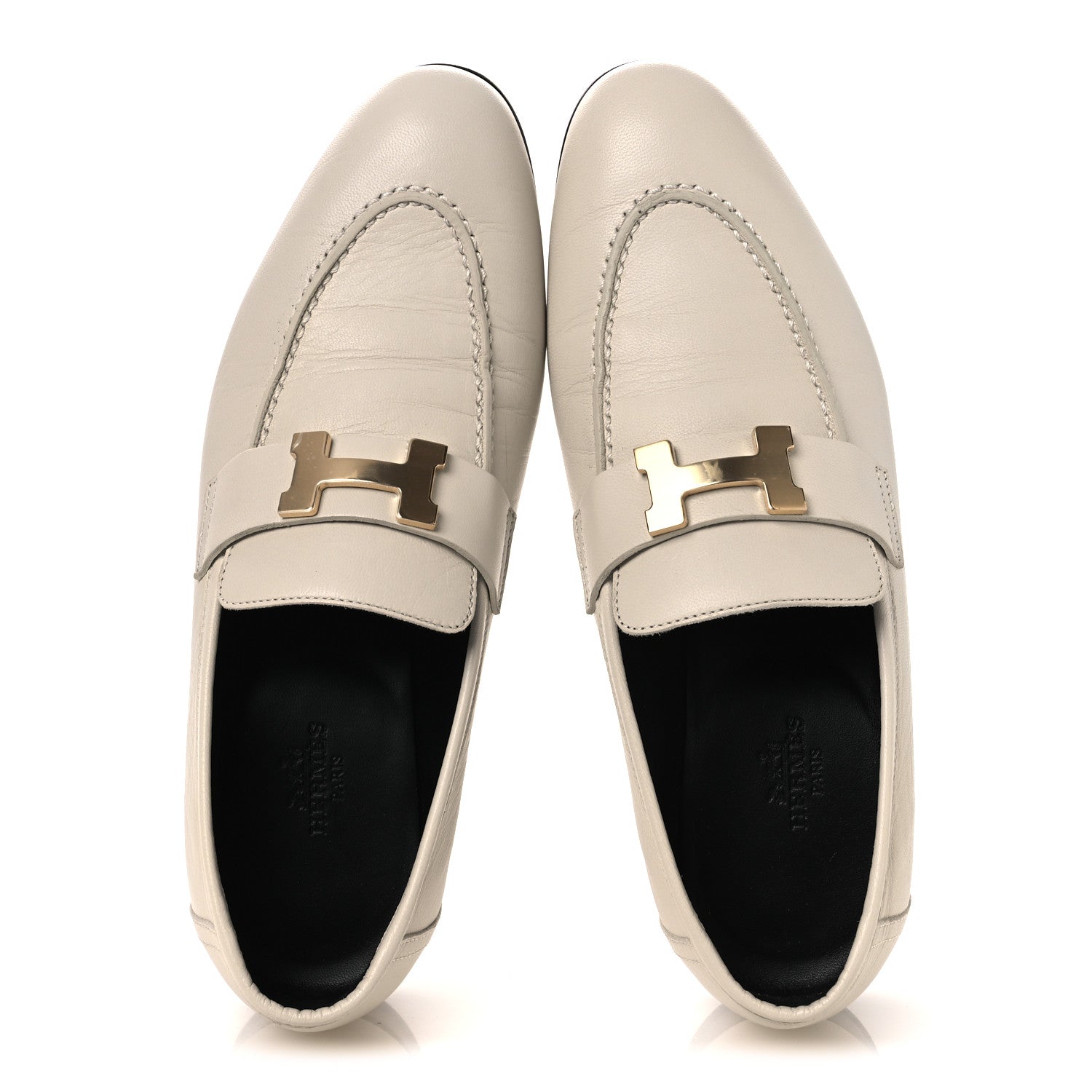Goatskin Womens Paris Loafers 37 Beige Glaise