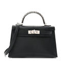 Chevre Chamkila Lizard Mini Kelly Sellier Touch 20 Black Ombre