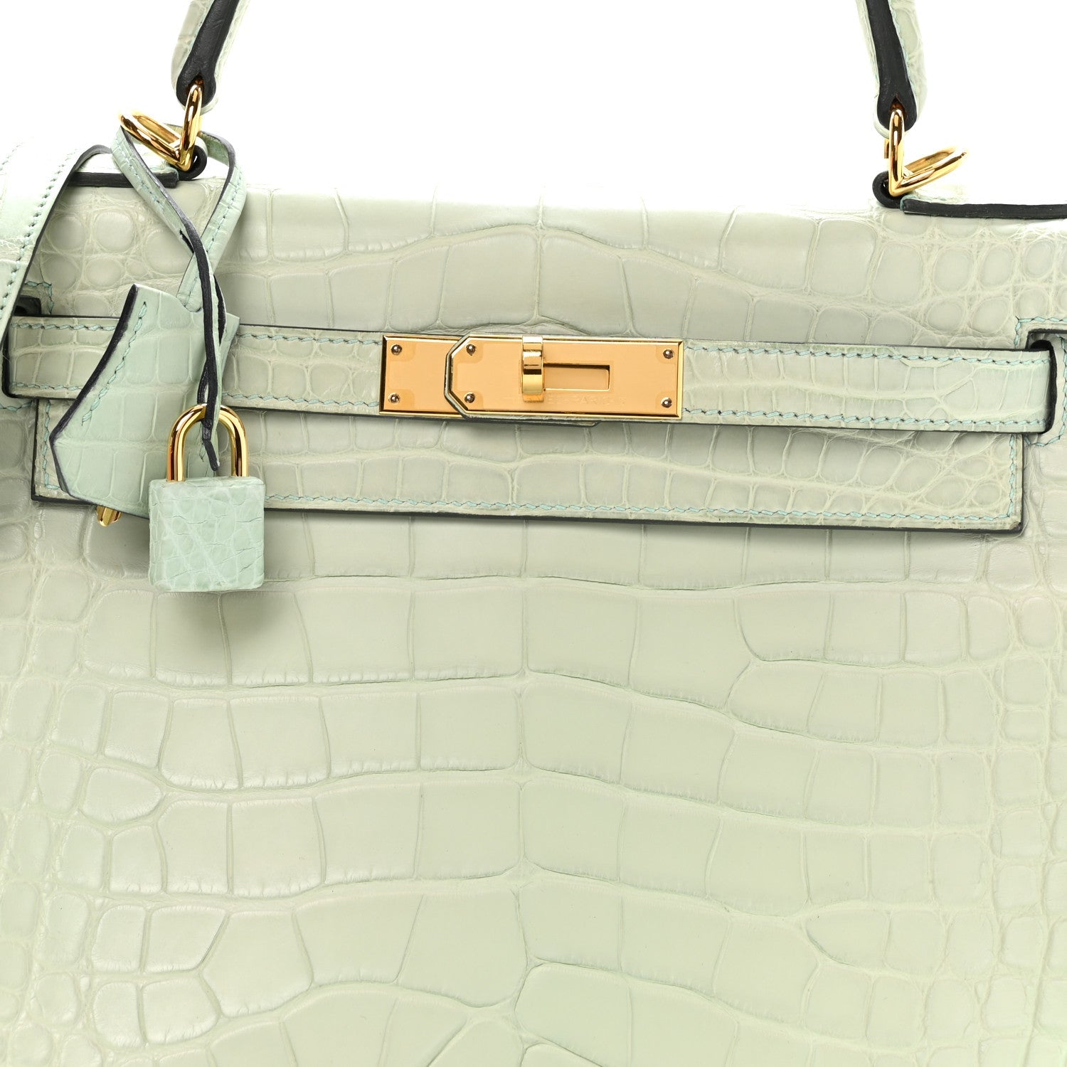Matte Alligator Kelly Retourne 28 Vert D'eau