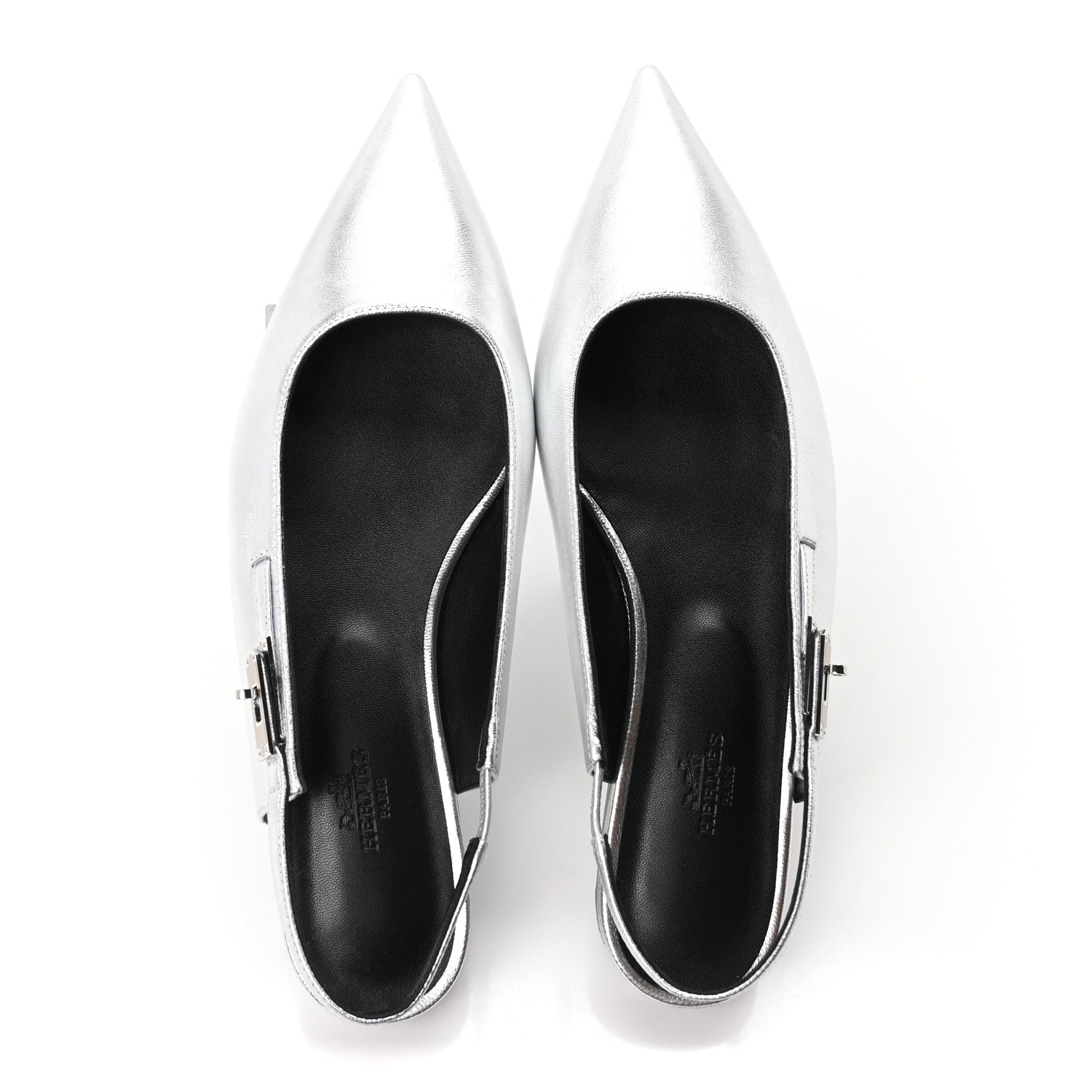Nappa Lovely Slingback Flats 40 Gris Argent