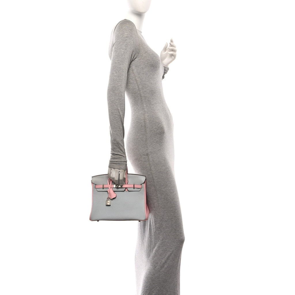 Togo Horseshoe Birkin 25  Bleu Pale Rose Sakura
