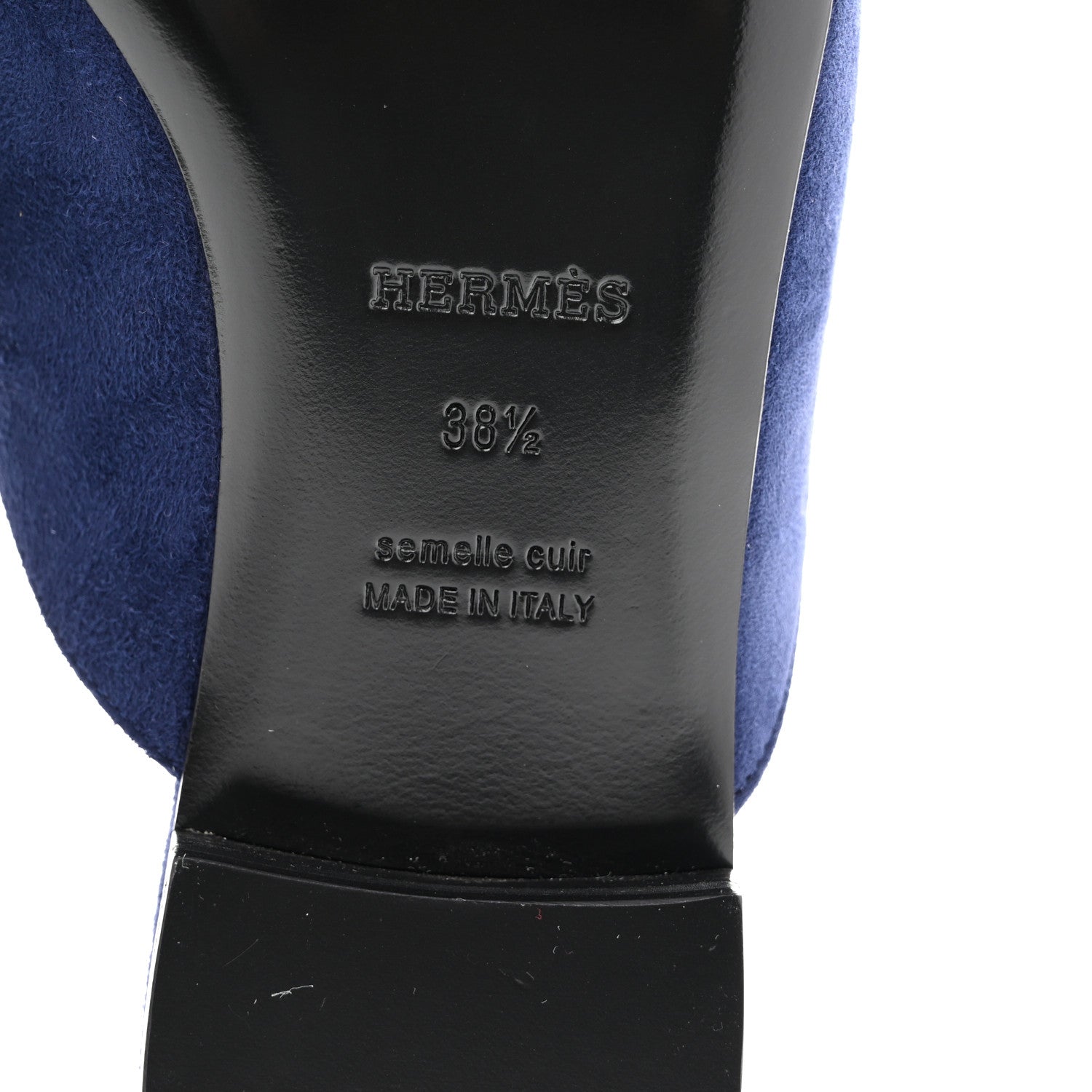 Suede Goatskin Trocadero Mule 38.5 Bleu Diplomatique