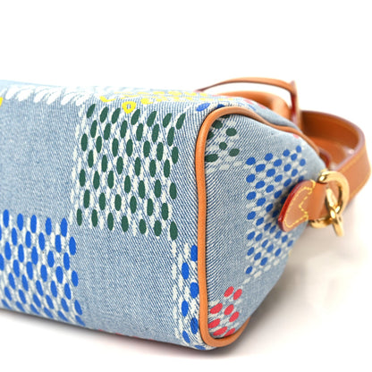 LV Vers Damier Denim Speedy Bandouliere 18 Multicolor