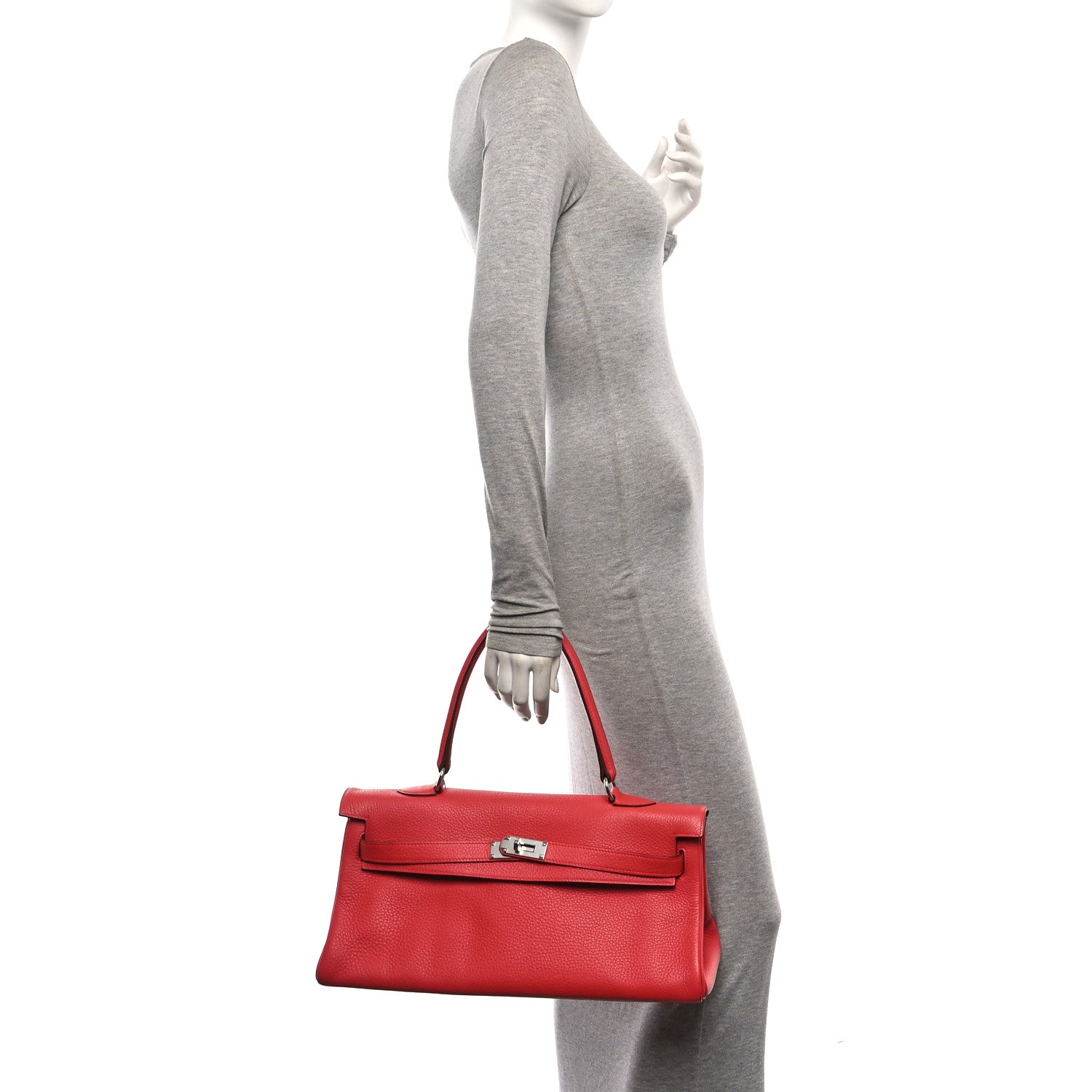 Taurillon Clemence Shoulder Kelly 42 Bougainvillea