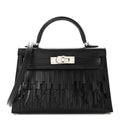 Tadelakt Sombrero Box Pampilles Mini Kelly Sellier 20 Black