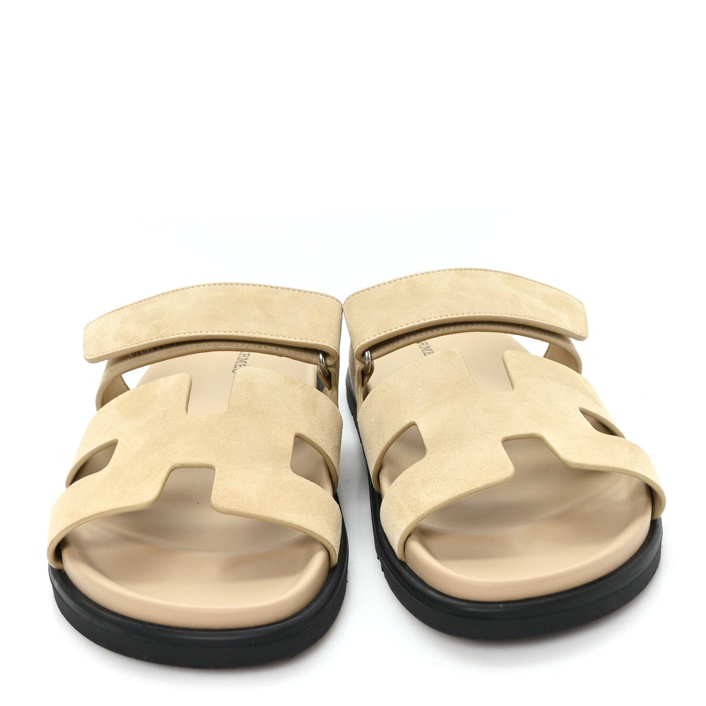 Suede Goatskin Womens Chypre Sandals 38 Beige Sable
